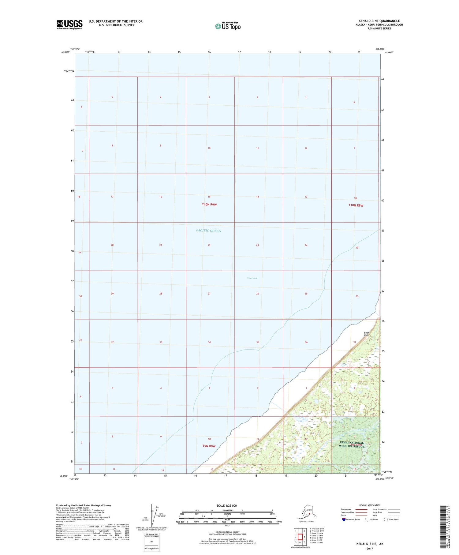 Kenai D-3 NE Alaska US Topo Map Image