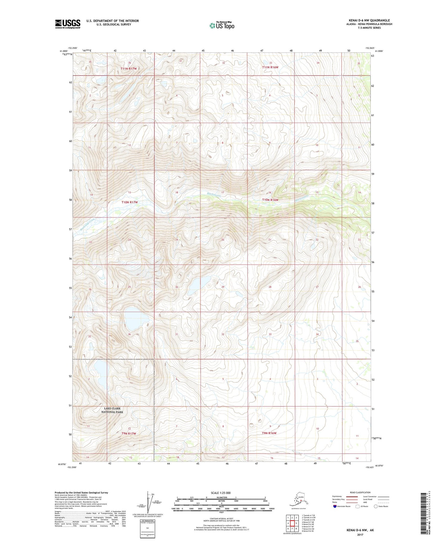 Kenai D-6 NW Alaska US Topo Map Image