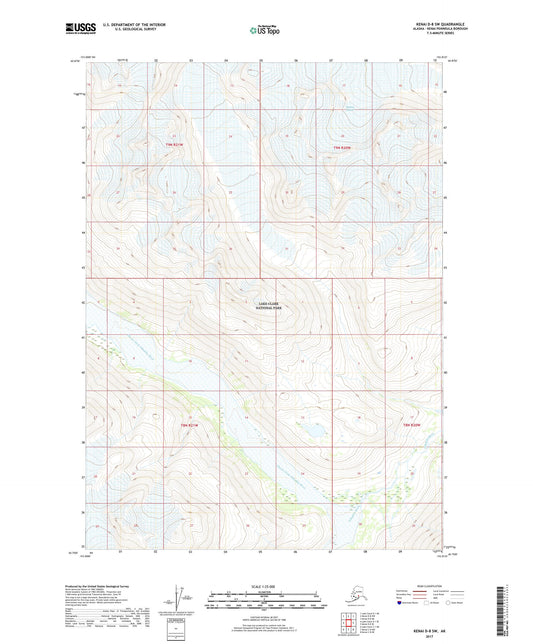 Kenai D-8 SW Alaska US Topo Map Image