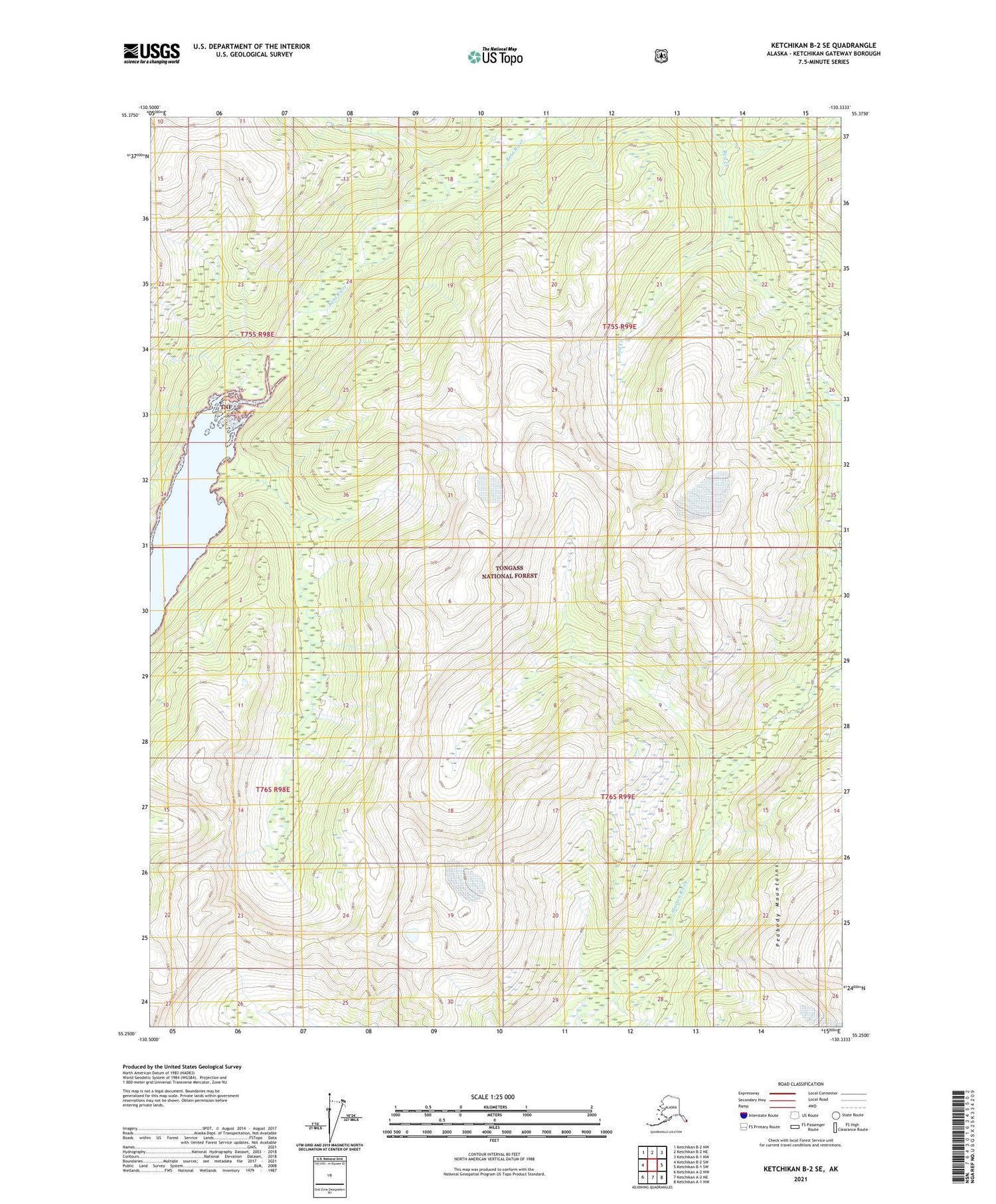 Ketchikan B-2 SE Alaska US Topo Map Image