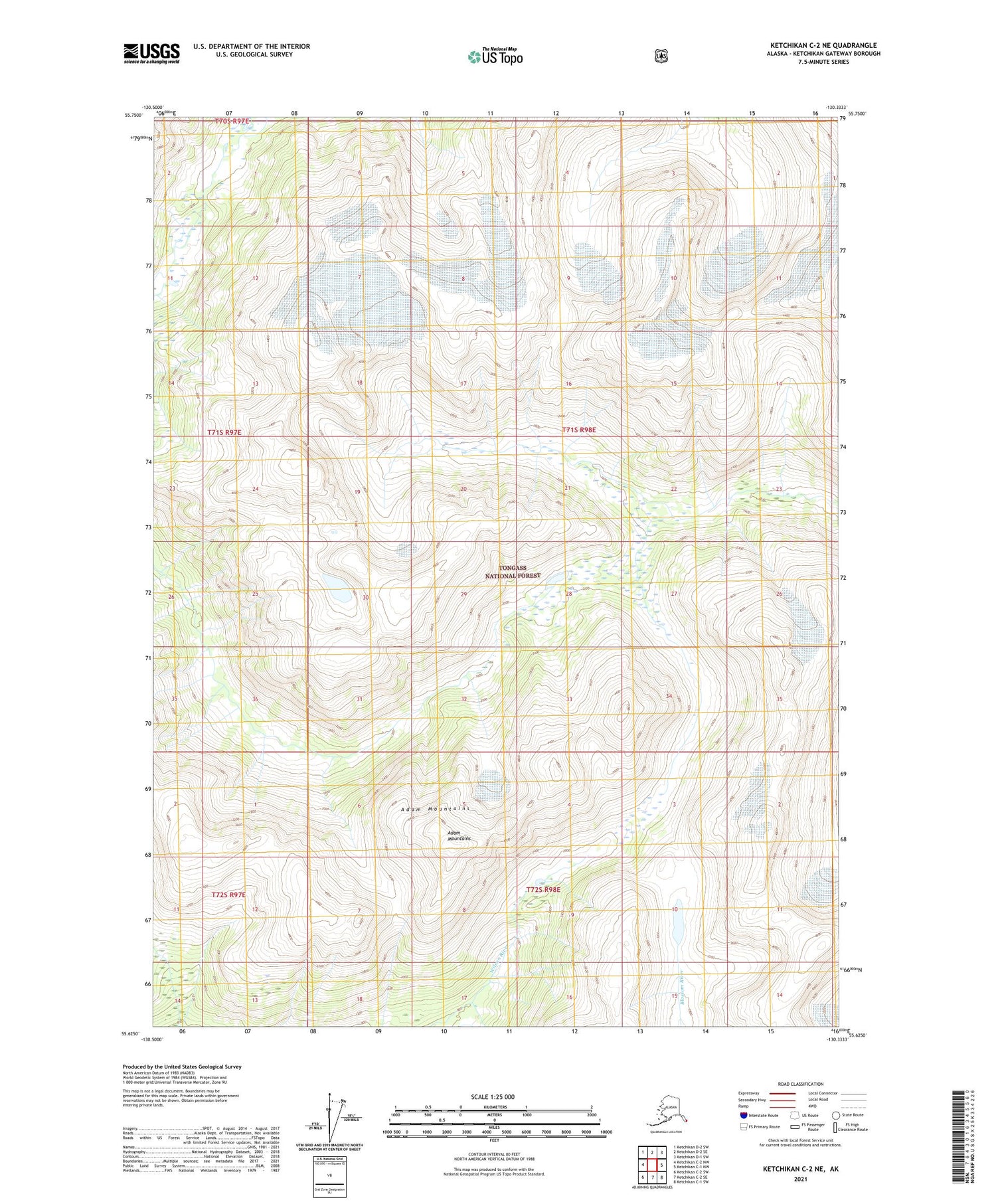Ketchikan C-2 NE Alaska US Topo Map Image