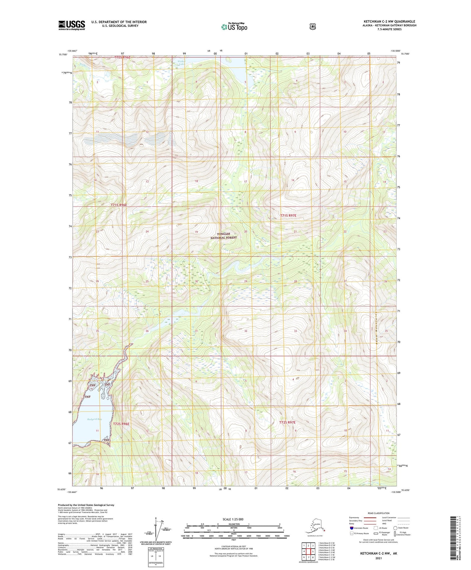 Ketchikan C-2 NW Alaska US Topo Map Image