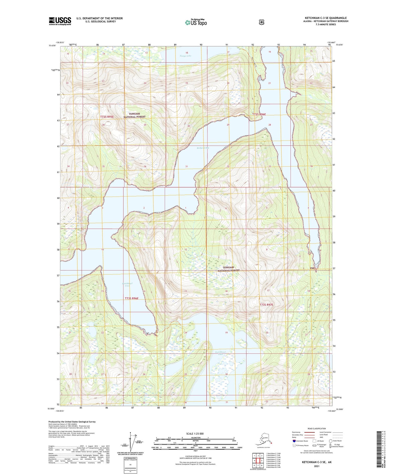 Ketchikan C-3 SE Alaska US Topo Map Image