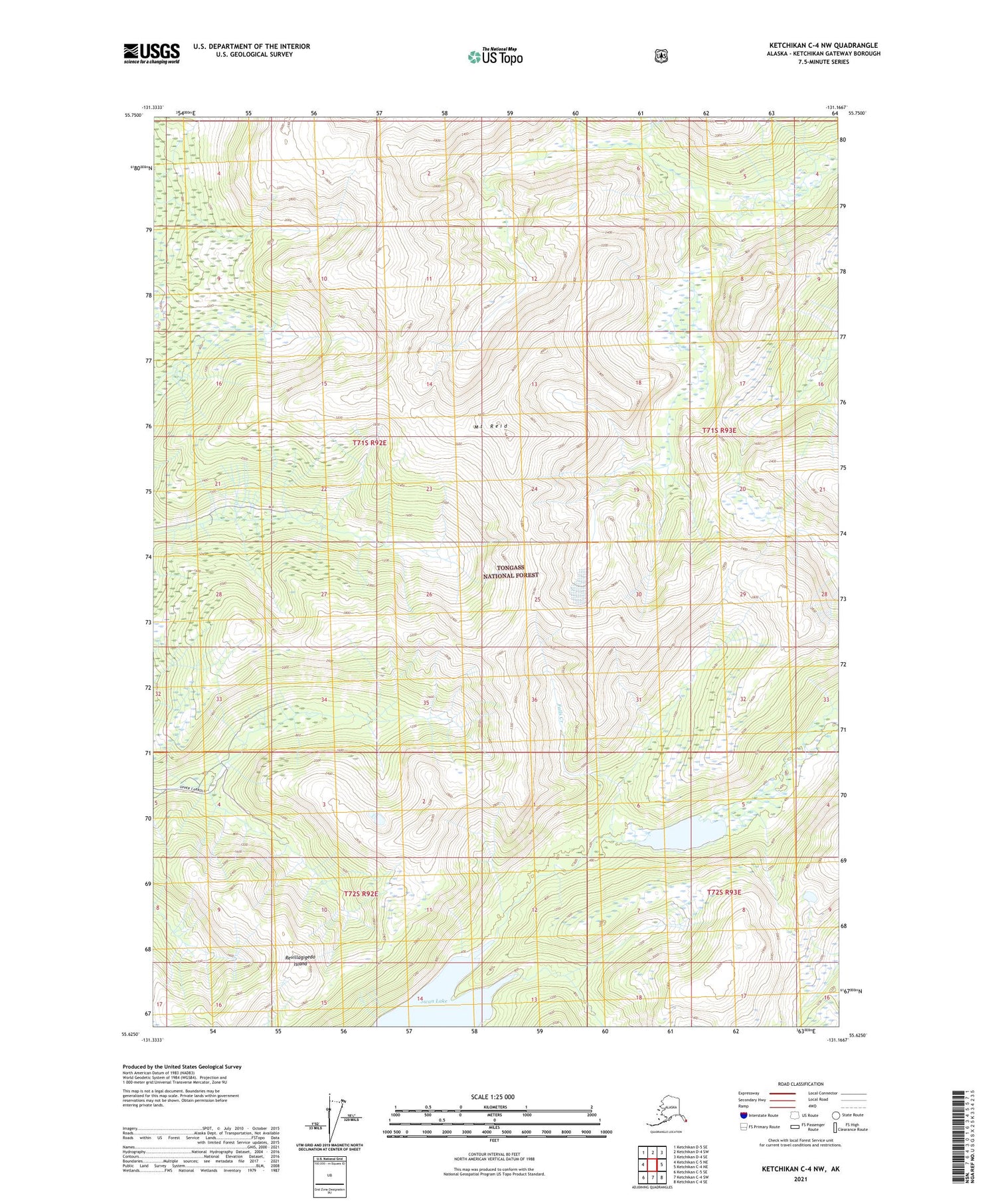 Ketchikan C-4 NW Alaska US Topo Map Image
