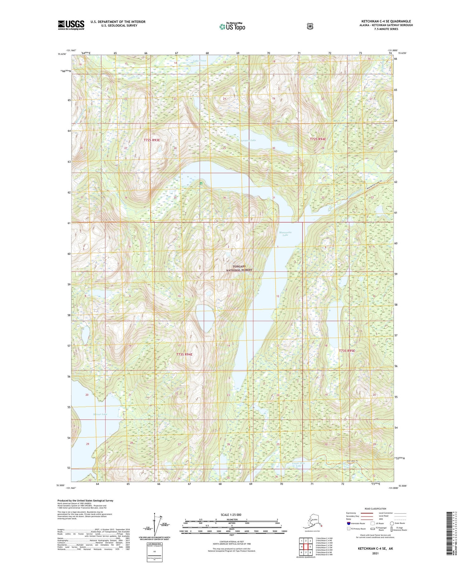 Ketchikan C-4 SE Alaska US Topo Map Image