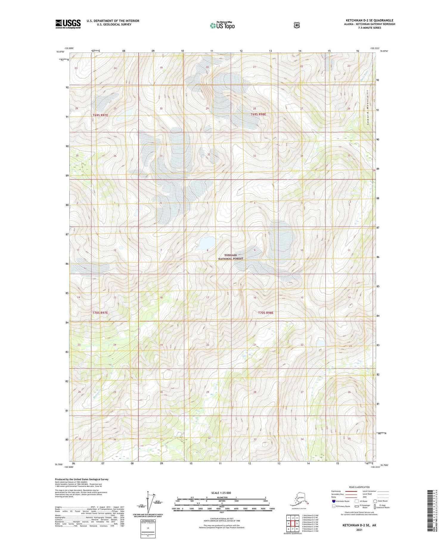 Ketchikan D-2 SE Alaska US Topo Map Image
