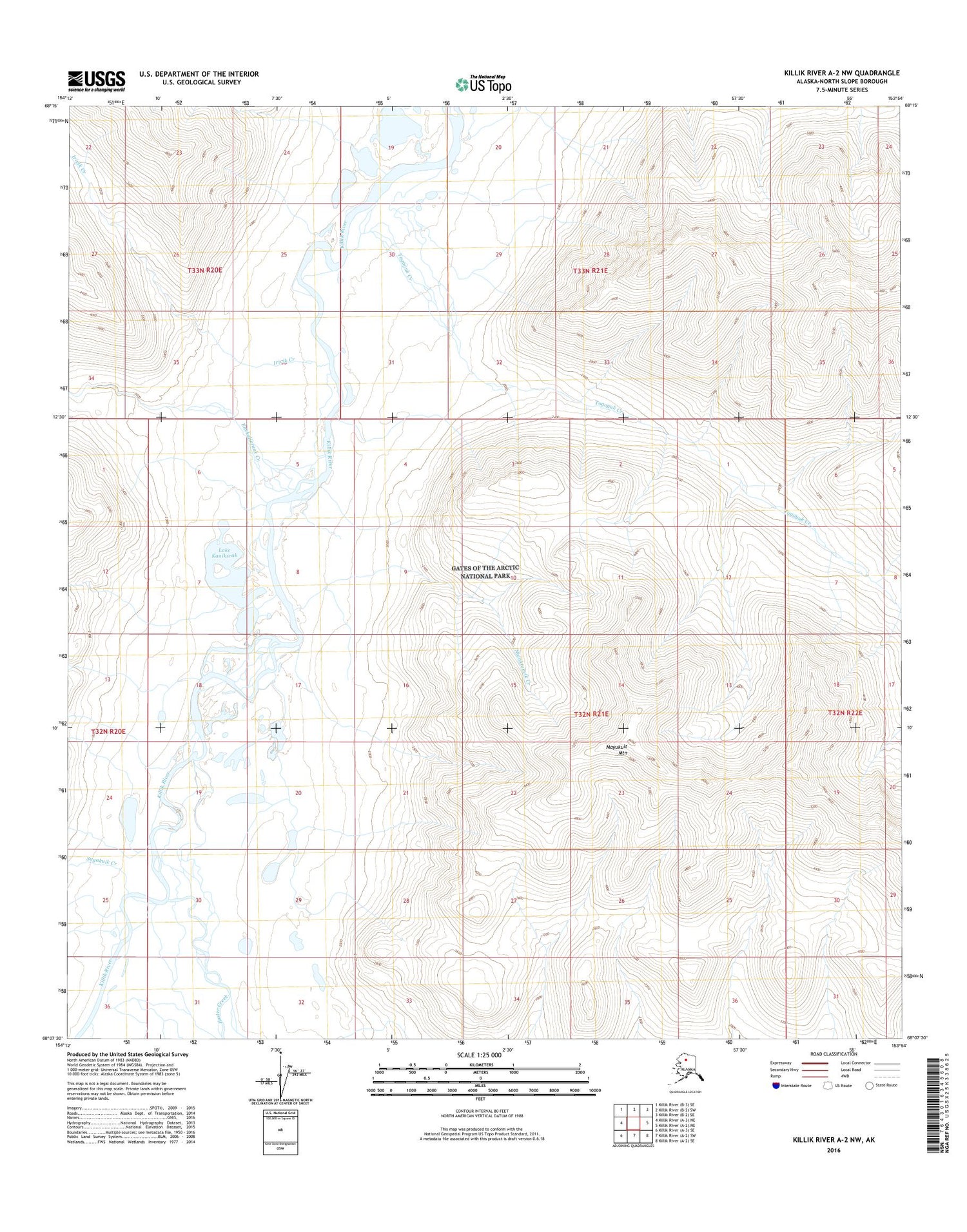 Killik River A-2 NW Alaska US Topo Map Image