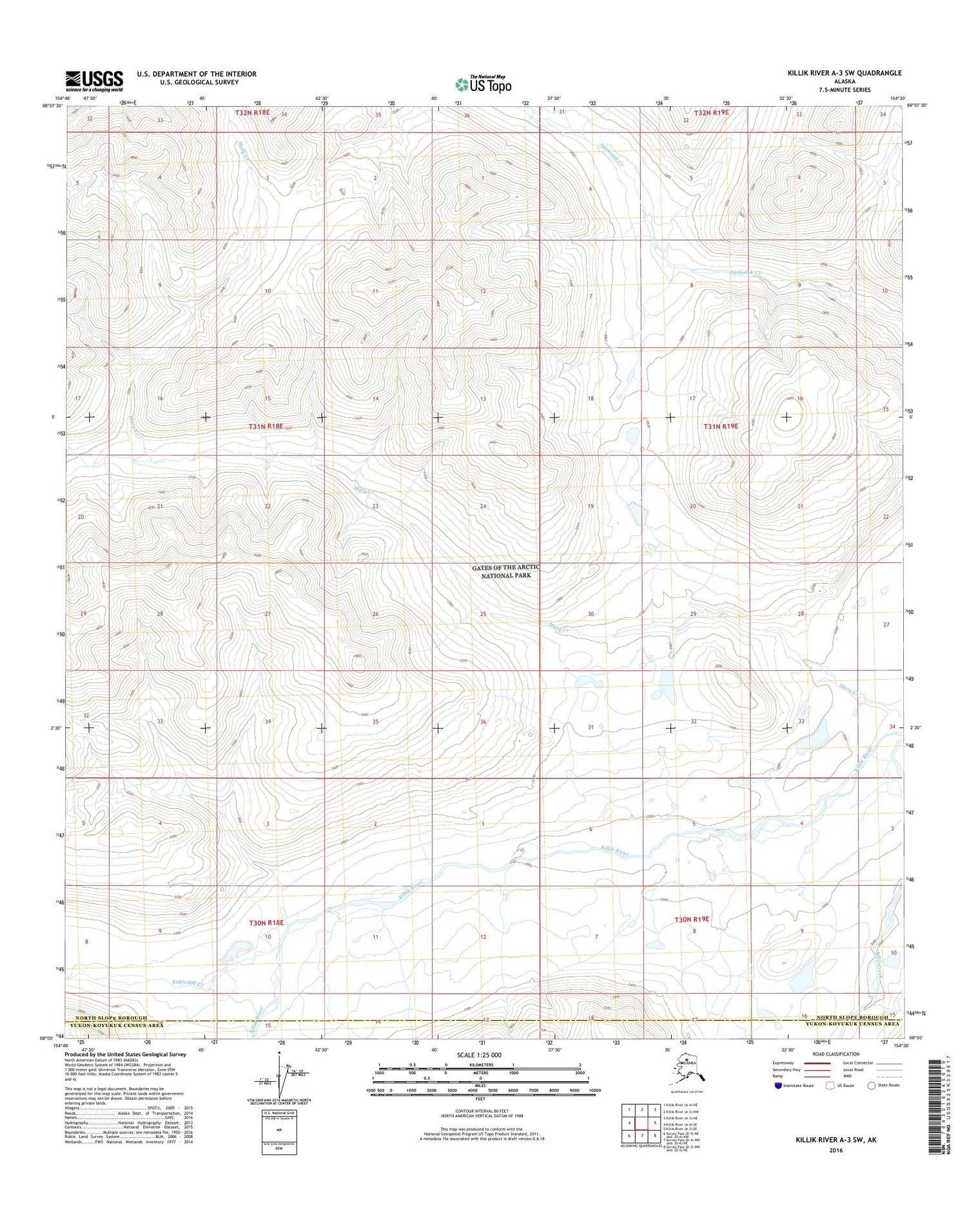 Killik River A-3 SW Alaska US Topo Map Image