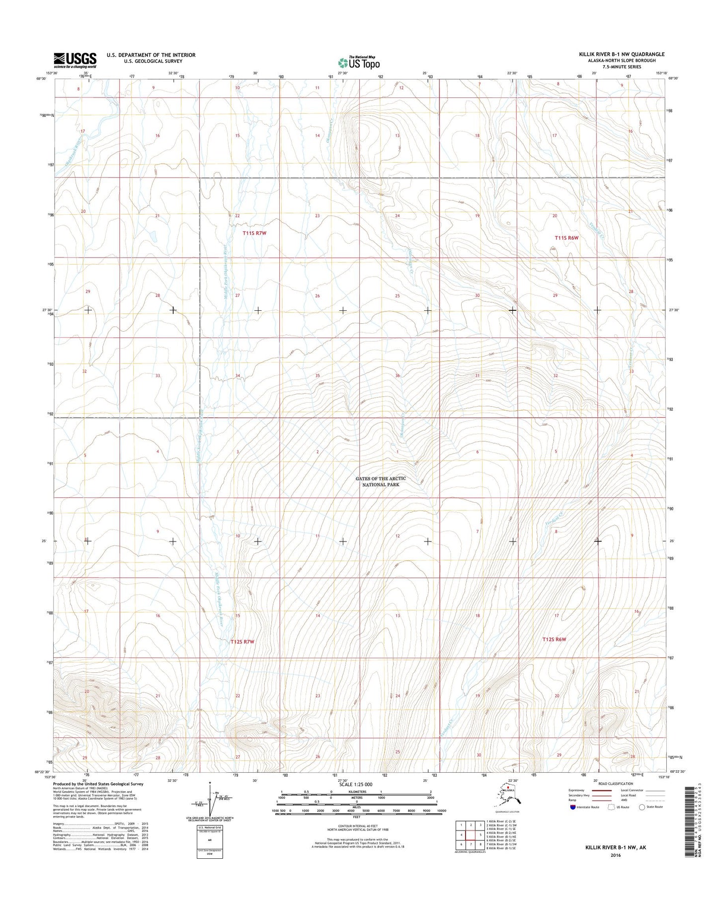 Killik River B-1 NW Alaska US Topo Map Image
