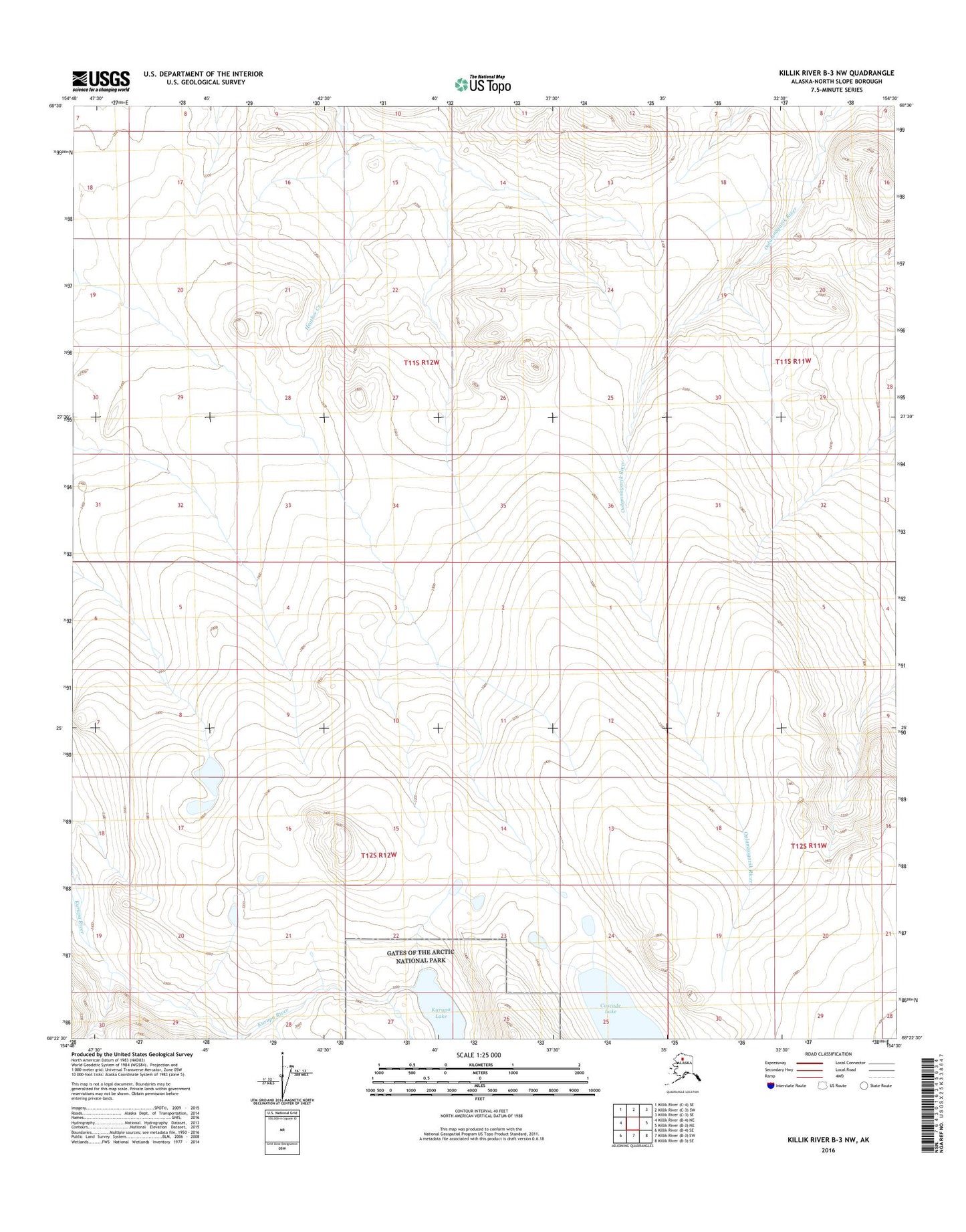 Killik River B-3 NW Alaska US Topo Map Image