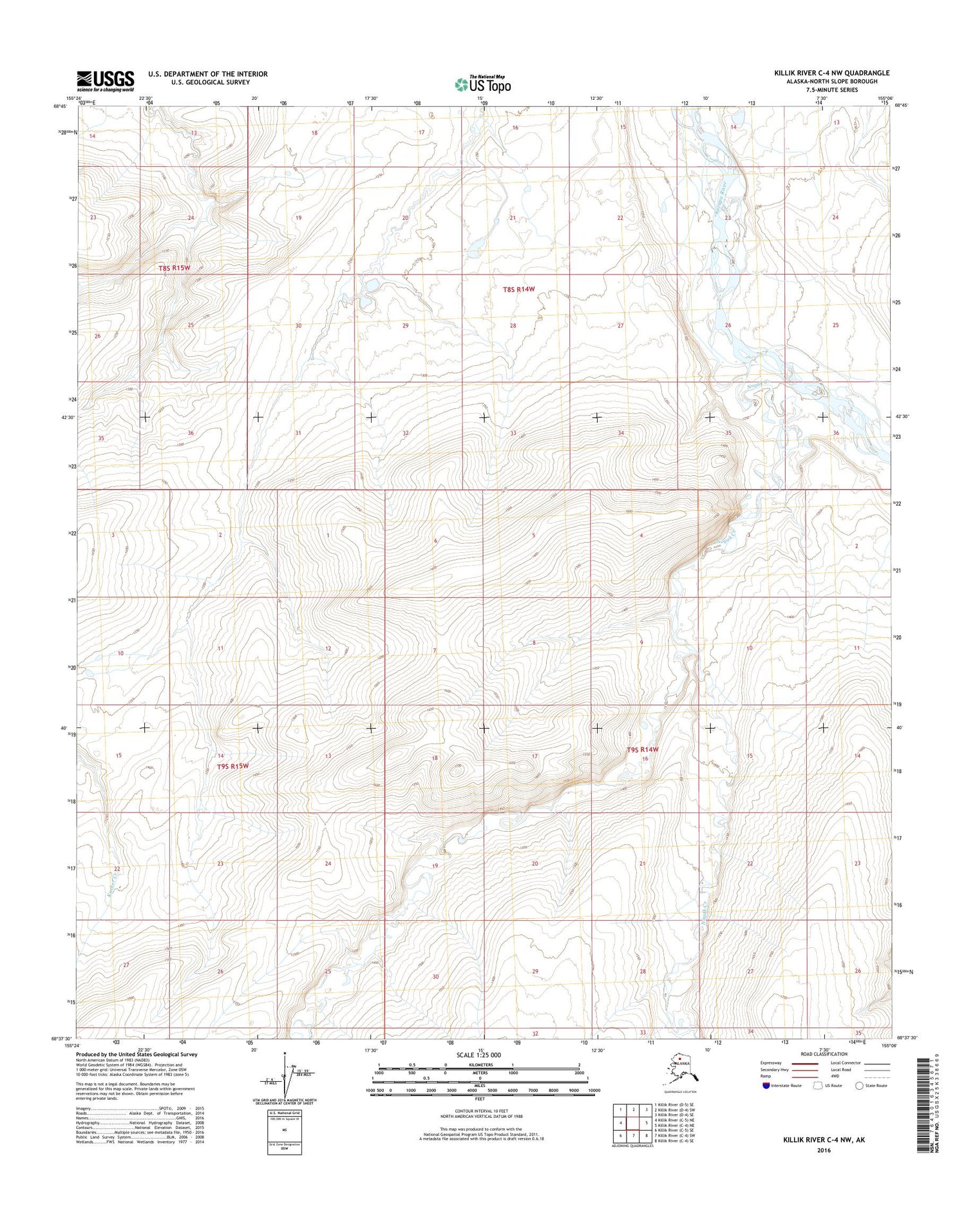 Killik River C-4 NW Alaska US Topo Map Image