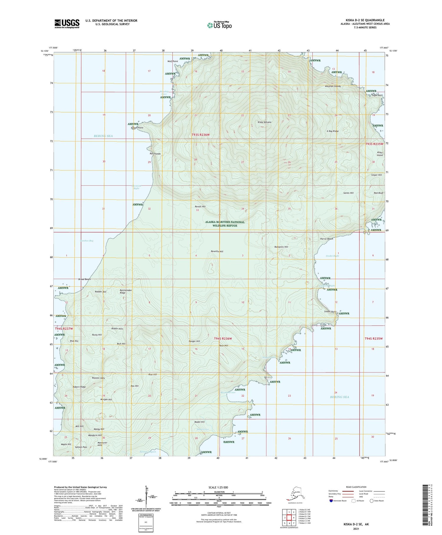 Kiska D-2 SE Alaska US Topo Map Image