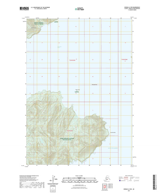 Kodiak A-3 NW Alaska US Topo Map Image