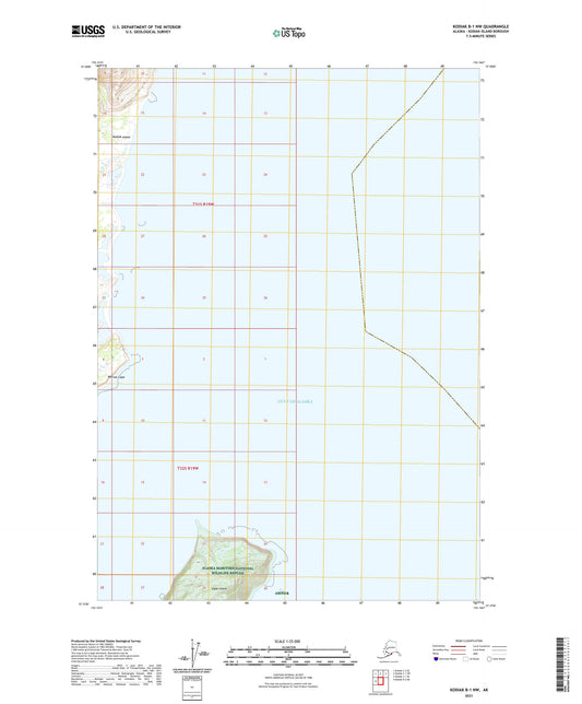 Kodiak B-1 NW Alaska US Topo Map Image