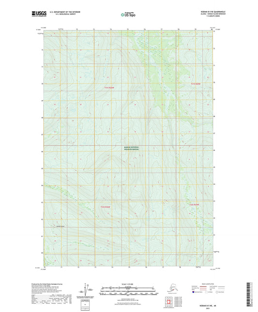 Kodiak B-5 NE Alaska US Topo Map Image