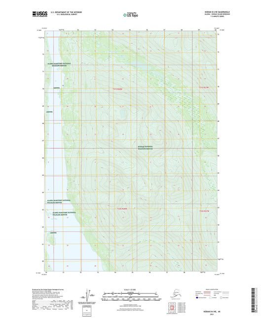 Kodiak B-6 NE Alaska US Topo Map Image