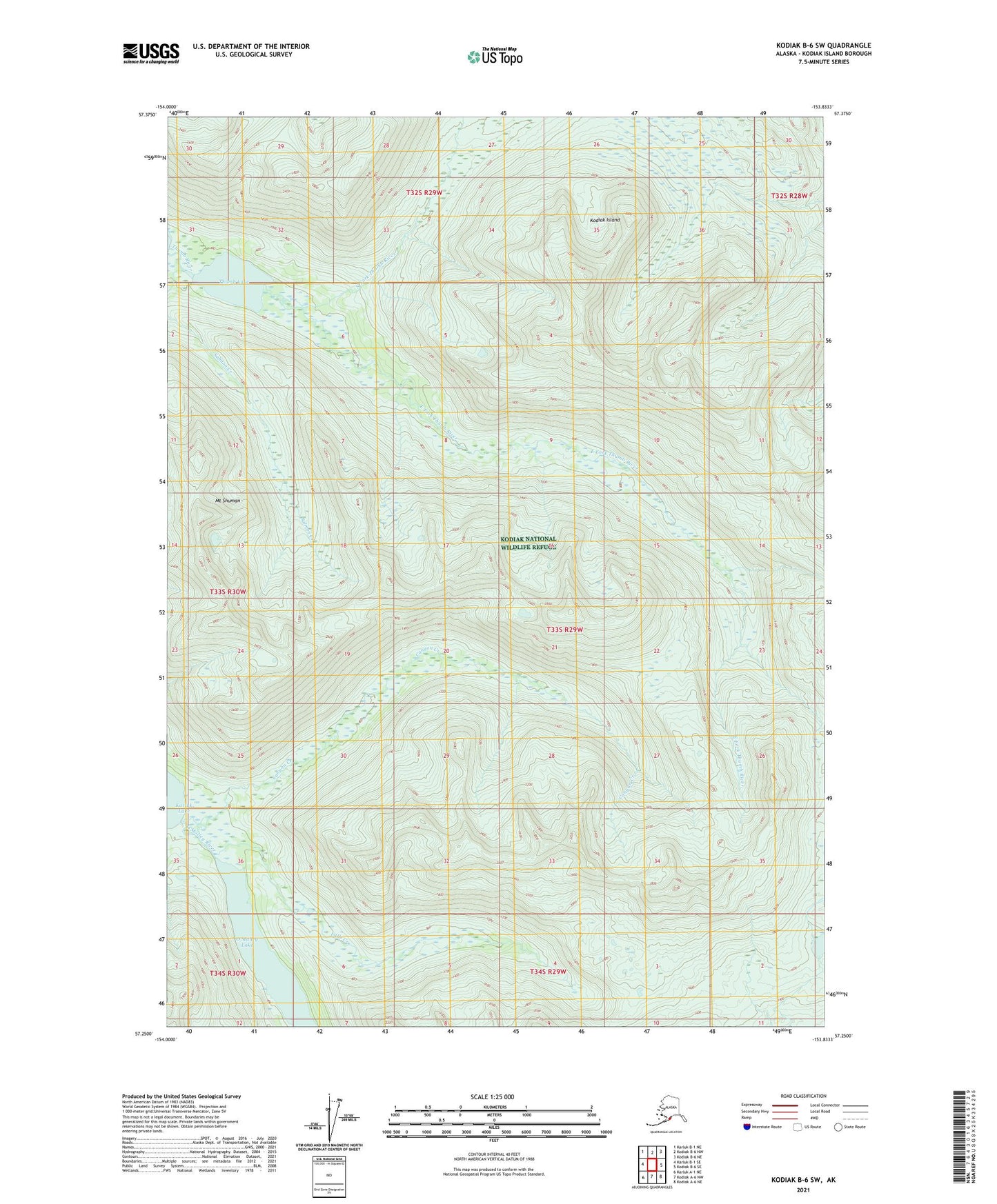 Kodiak B-6 SW Alaska US Topo Map Image