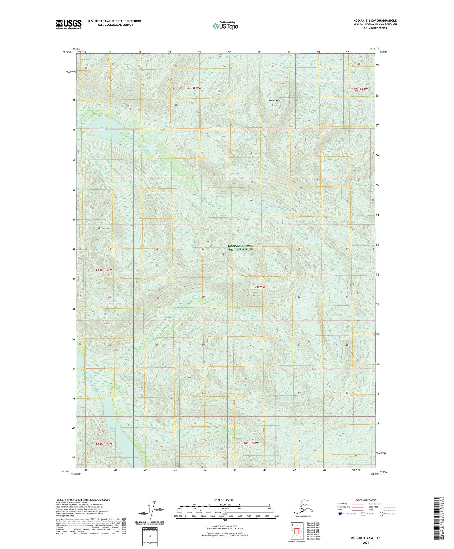 Kodiak B-6 SW Alaska US Topo Map Image