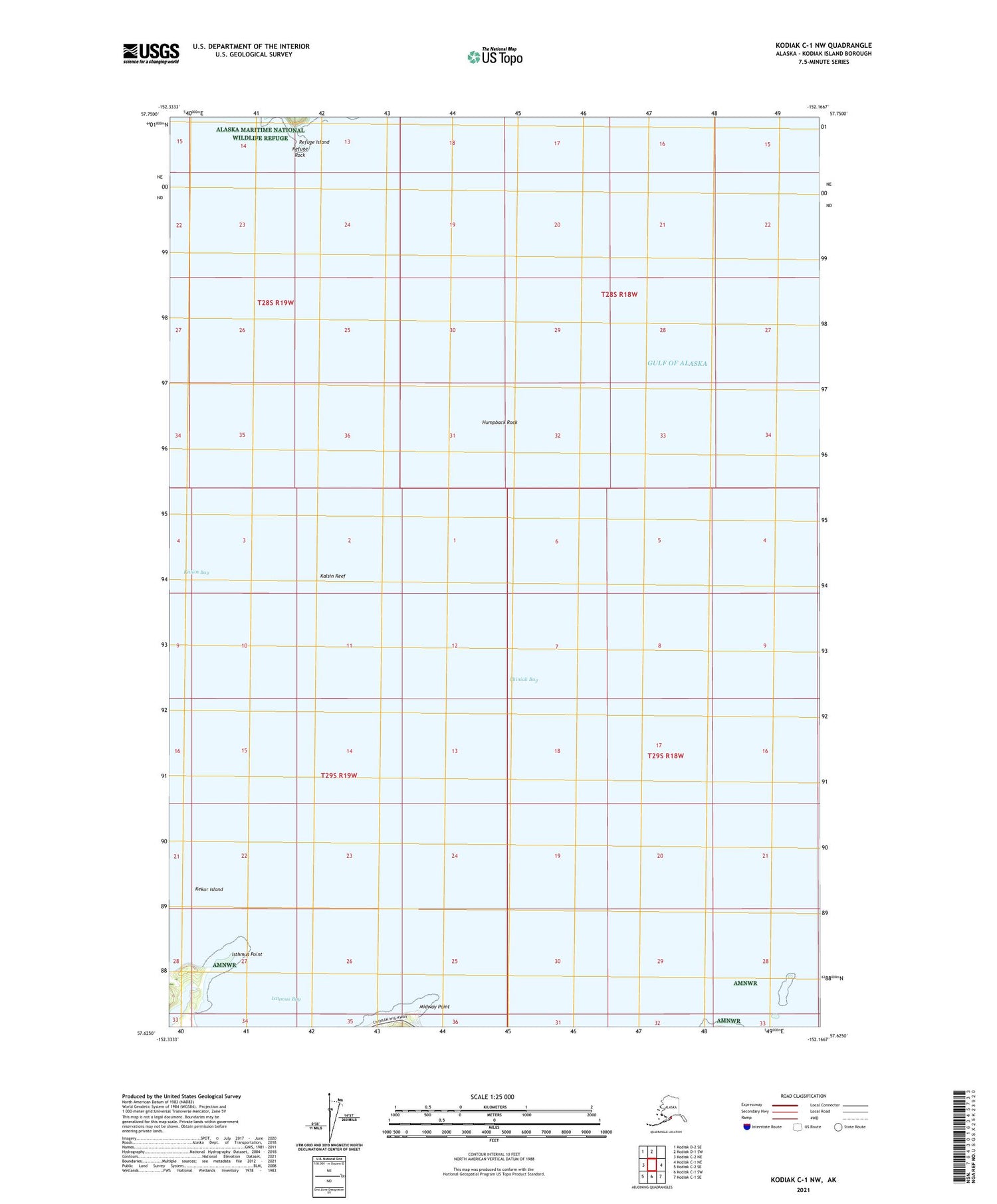 Kodiak C-1 NW Alaska US Topo Map Image
