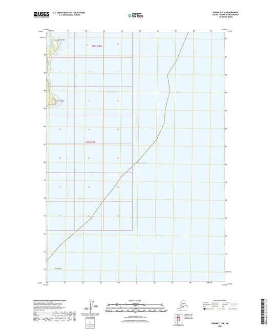 Kodiak C-1 SE Alaska US Topo Map Image