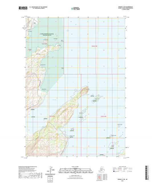 Kodiak C-2 NE Alaska US Topo Map Image