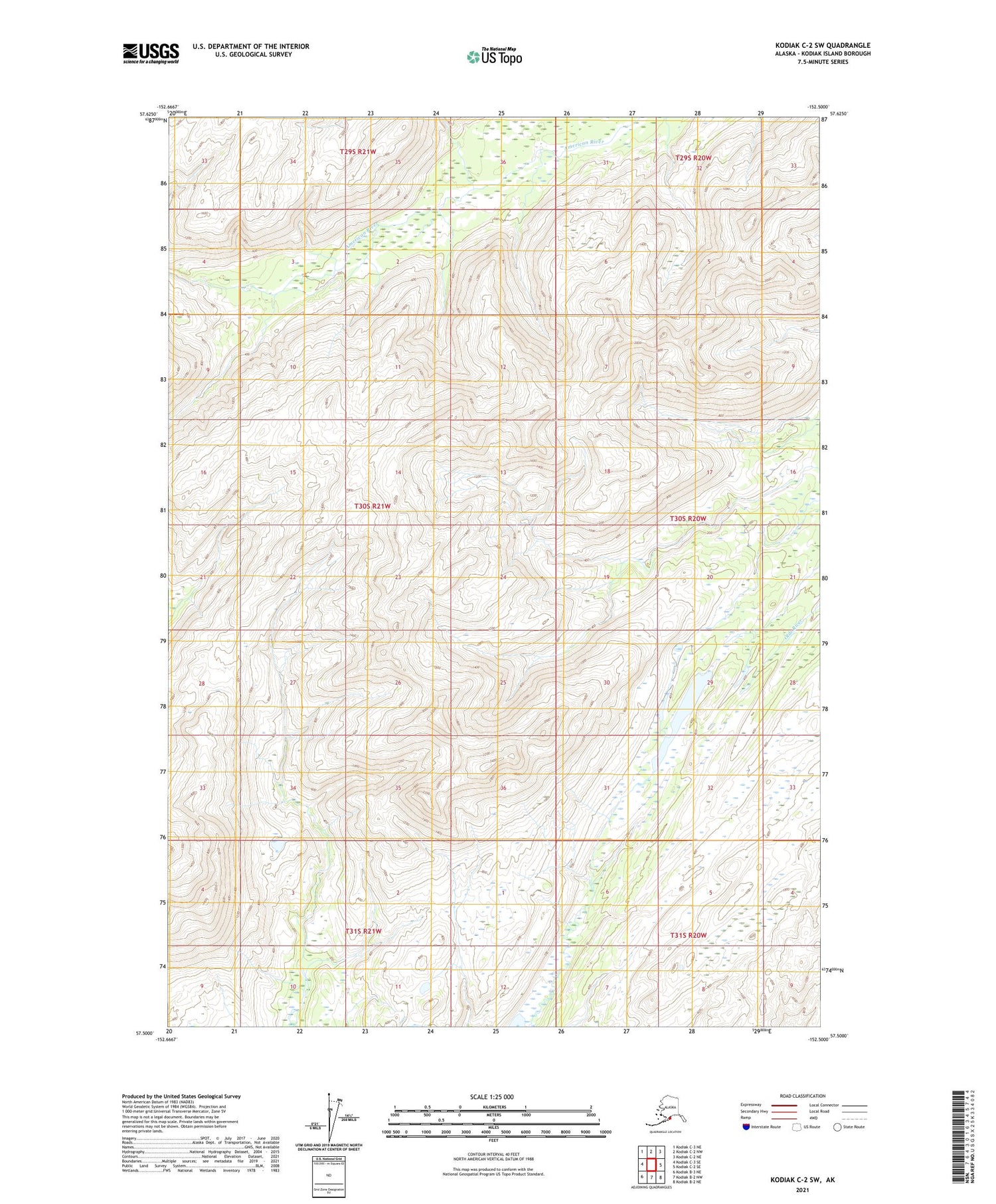 Kodiak C-2 SW Alaska US Topo Map Image