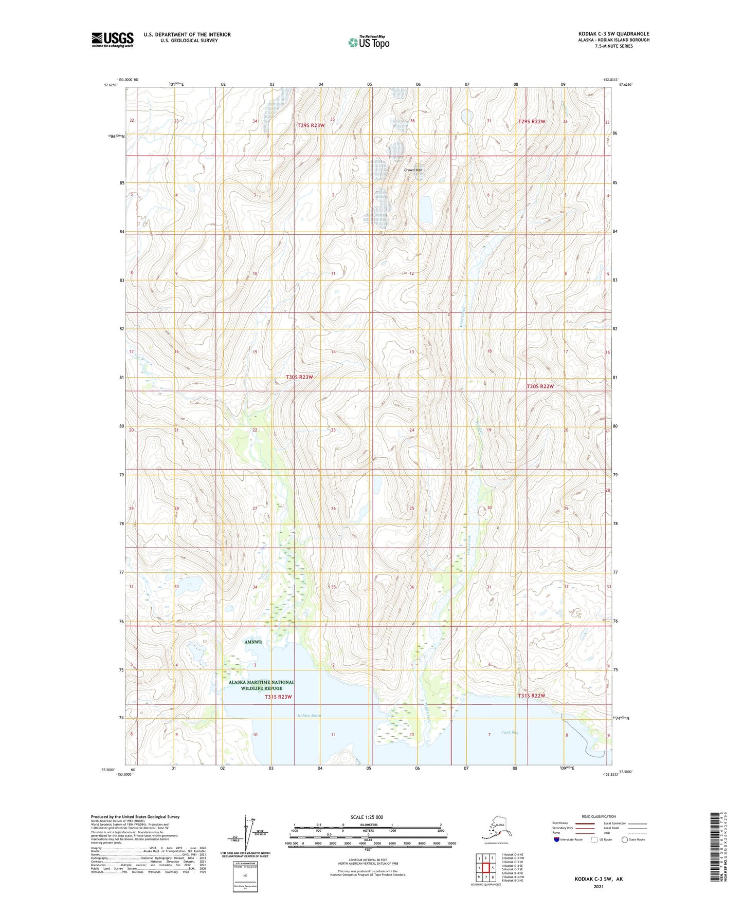 Kodiak C-3 SW Alaska US Topo Map Image