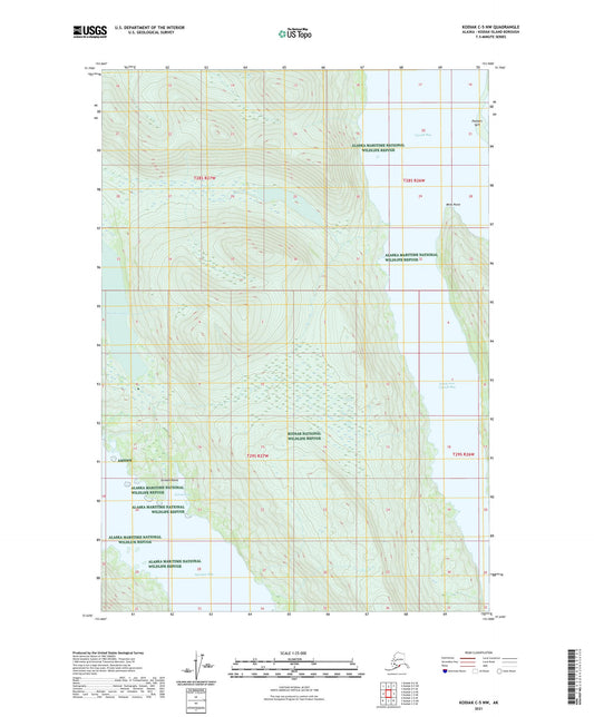 Kodiak C-5 NW Alaska US Topo Map Image