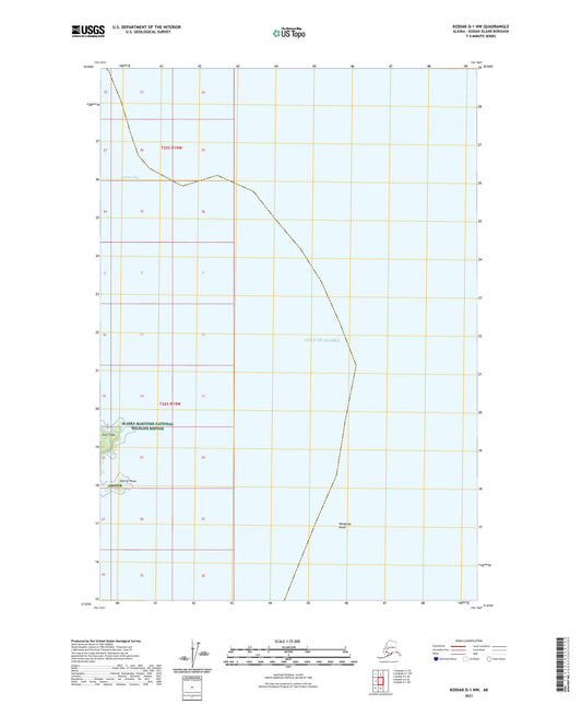 Kodiak D-1 NW Alaska US Topo Map Image