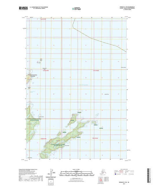 Kodiak D-1 SW Alaska US Topo Map Image