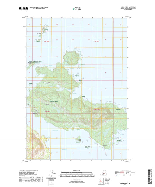 Kodiak D-2 NE Alaska US Topo Map Image