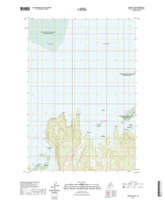 Kodiak D-2 NW Alaska US Topo Map Image
