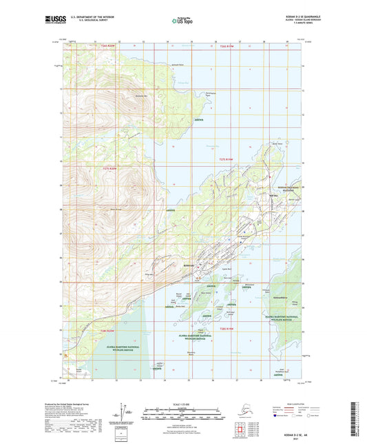 Kodiak D-2 SE Alaska US Topo Map Image