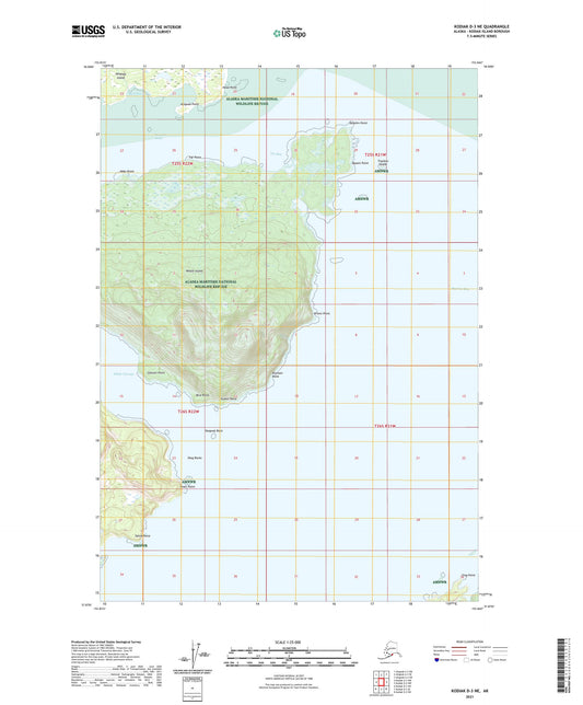 Kodiak D-3 NE Alaska US Topo Map Image