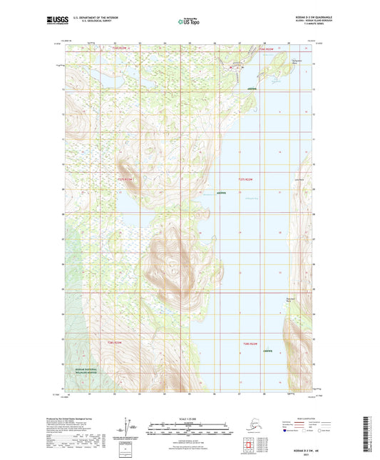 Kodiak D-3 SW Alaska US Topo Map Image