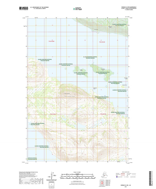 Kodiak D-4 NE Alaska US Topo Map Image