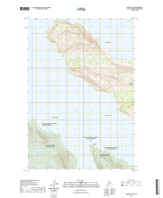 Kodiak D-4 NW Alaska US Topo Map Image