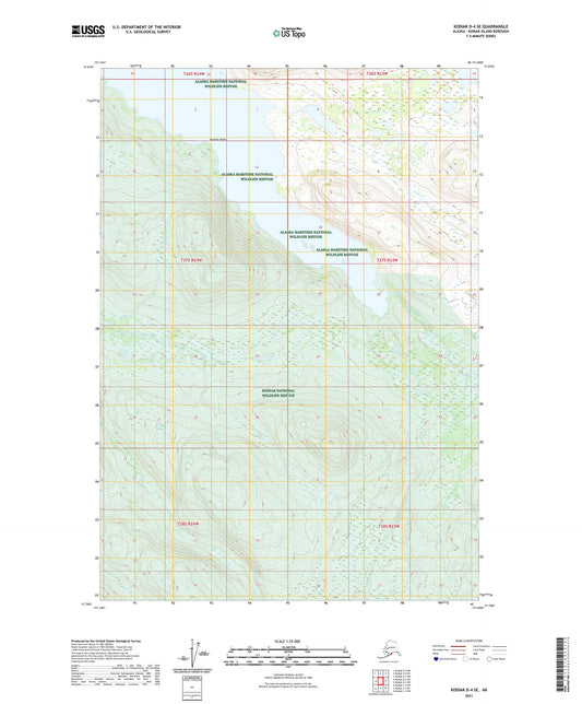 Kodiak D-4 SE Alaska US Topo Map Image