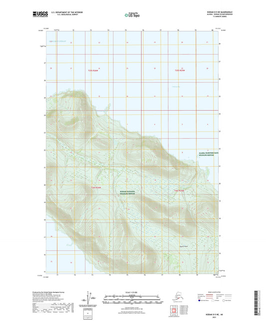 Kodiak D-5 NE Alaska US Topo Map Image
