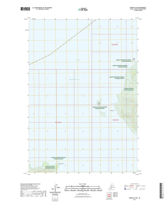 Kodiak D-5 NW Alaska US Topo Map Image