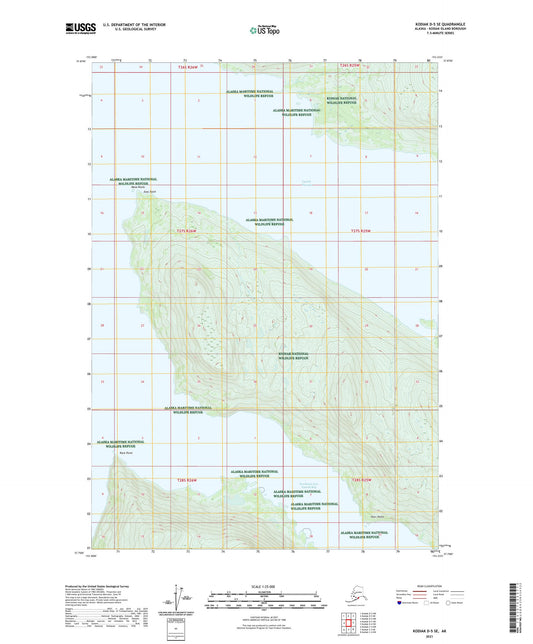 Kodiak D-5 SE Alaska US Topo Map Image
