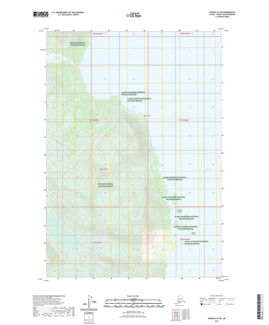Kodiak D-5 SW Alaska US Topo Map Image