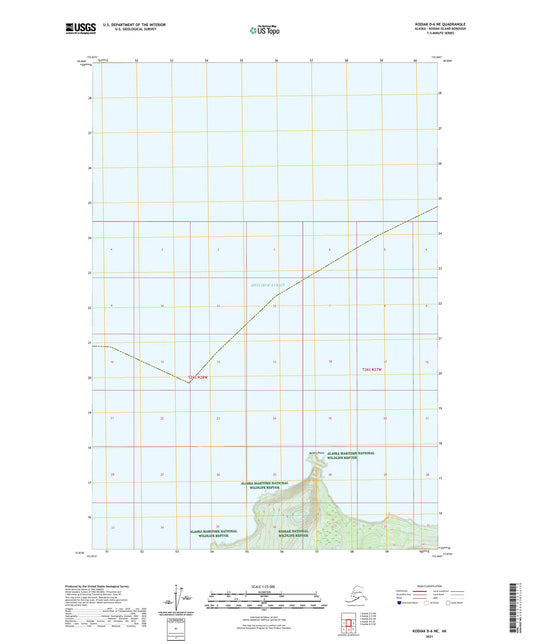 Kodiak D-6 NE Alaska US Topo Map Image