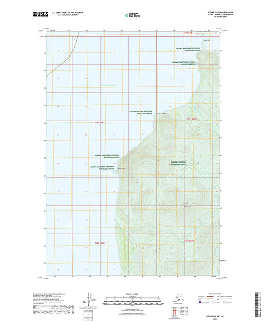 Kodiak D-6 SW Alaska US Topo Map Image