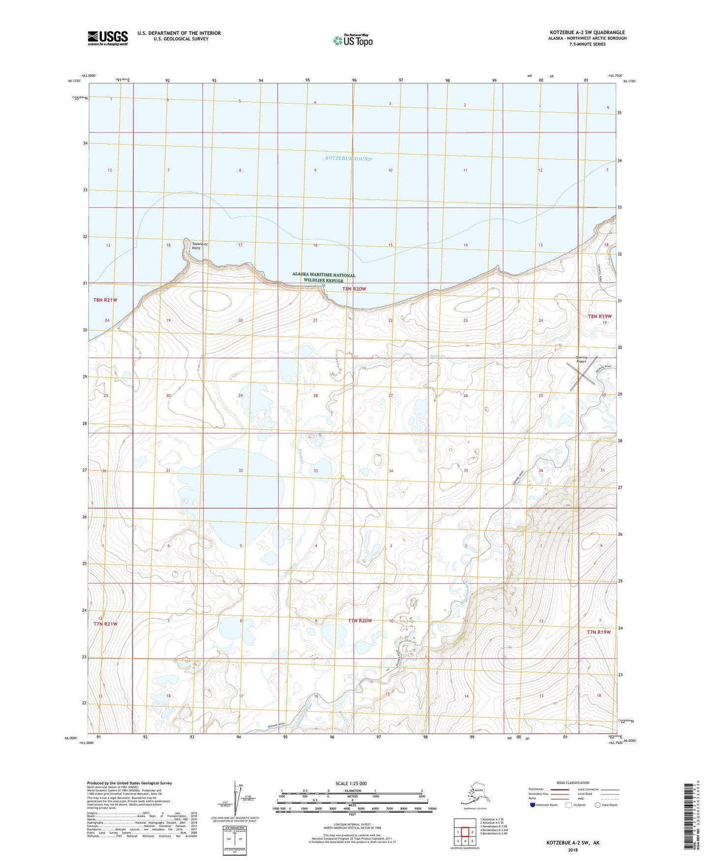 Kotzebue A-2 SW Alaska US Topo Map Image