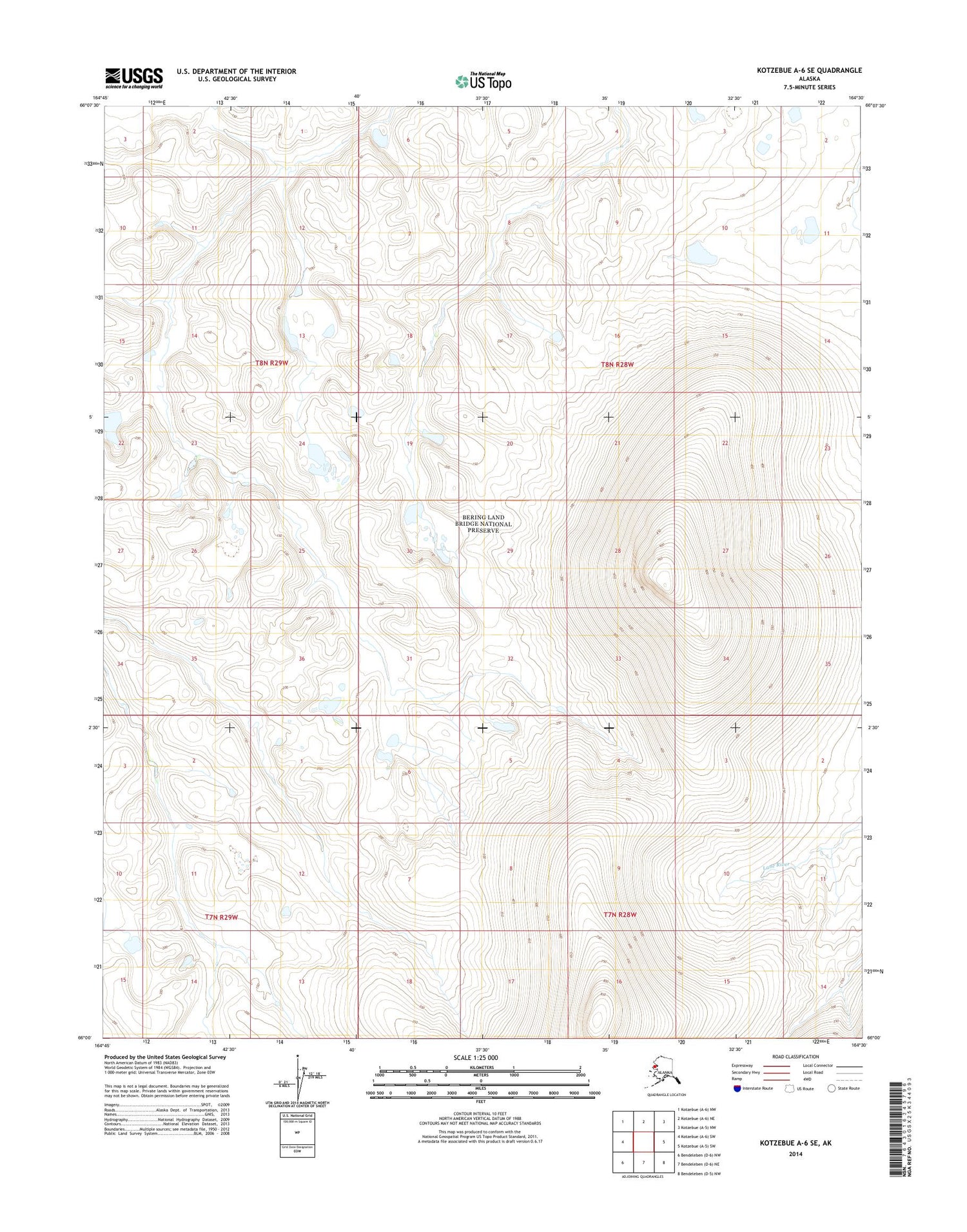 Kotzebue A-6 SE Alaska US Topo Map Image