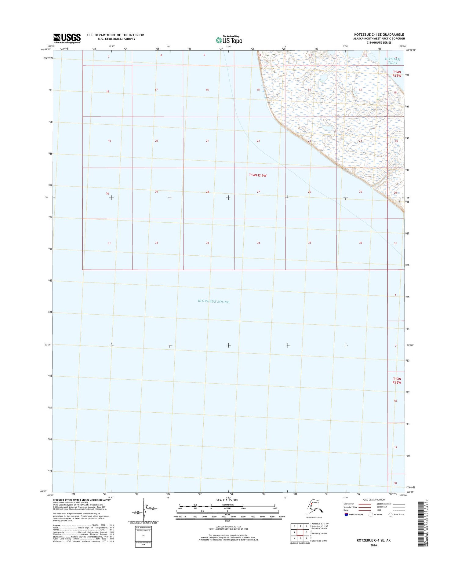 Kotzebue C-1 SE Alaska US Topo Map Image