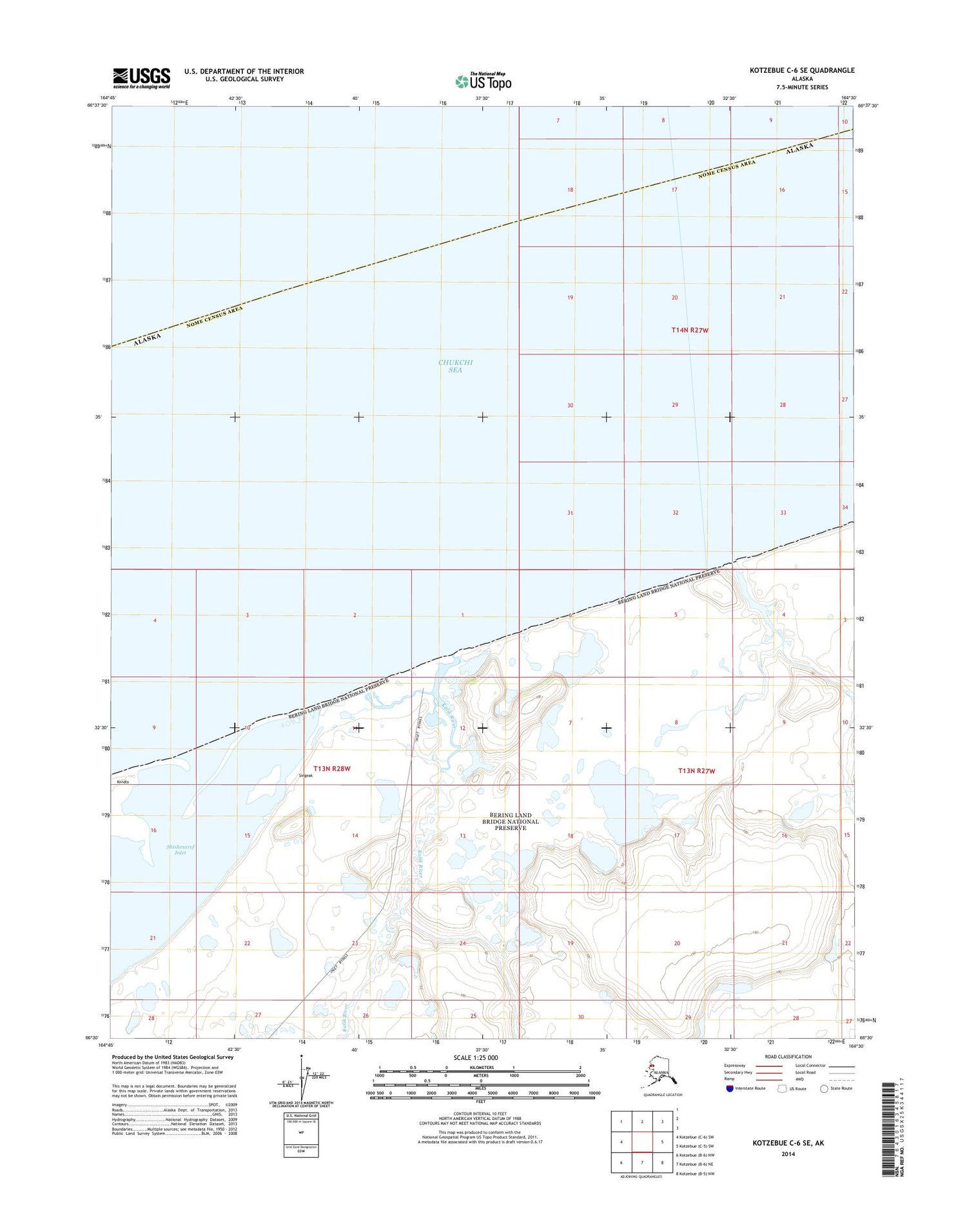 Kotzebue C-6 SE Alaska US Topo Map Image