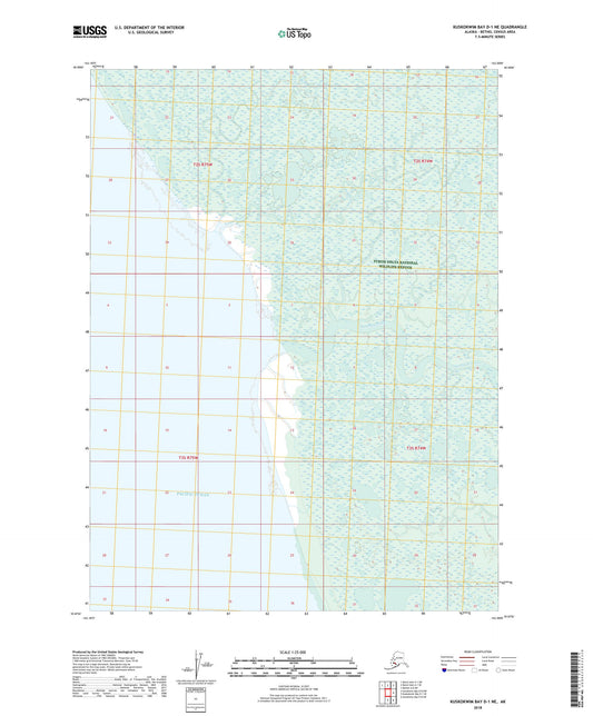 Kuskokwim Bay D-1 NE Alaska US Topo Map Image