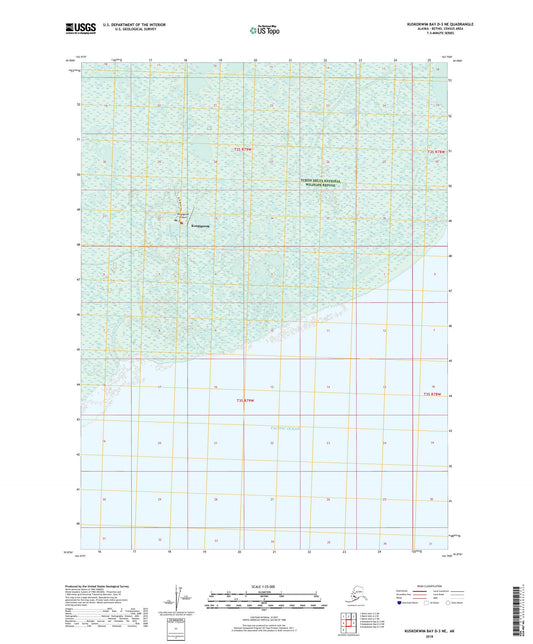 Kuskokwim Bay D-3 NE Alaska US Topo Map Image